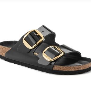 Birkenstock Arizona Big Buckle High Shine Black Size 38 Size 7 - 7.5